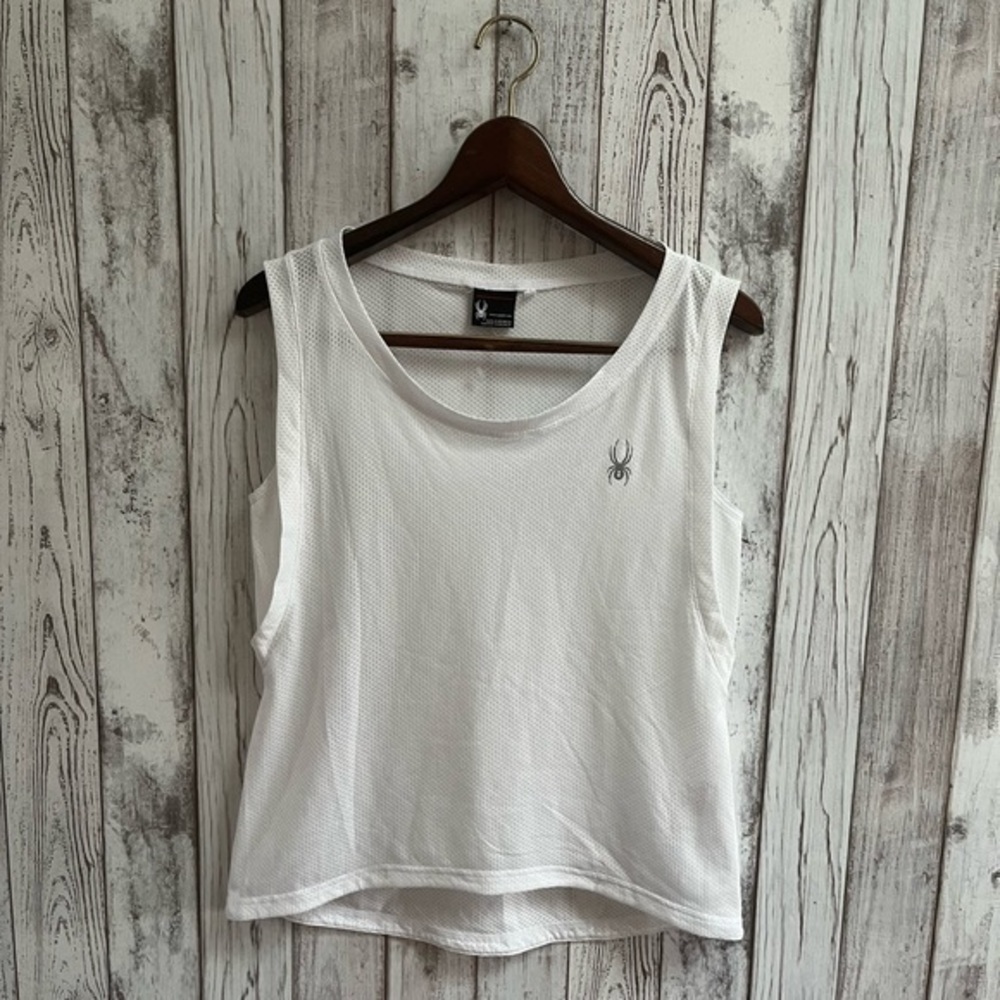 Spyder white mesh tank size small